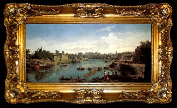 framed  WITTEL, Caspar Andriaans van Rome, the Tiber near the Porto di Ripa Grande, ta009-2